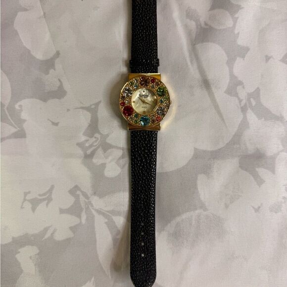 Rainbow Gold and Red Gemstone Watch - Picture 2 of 7